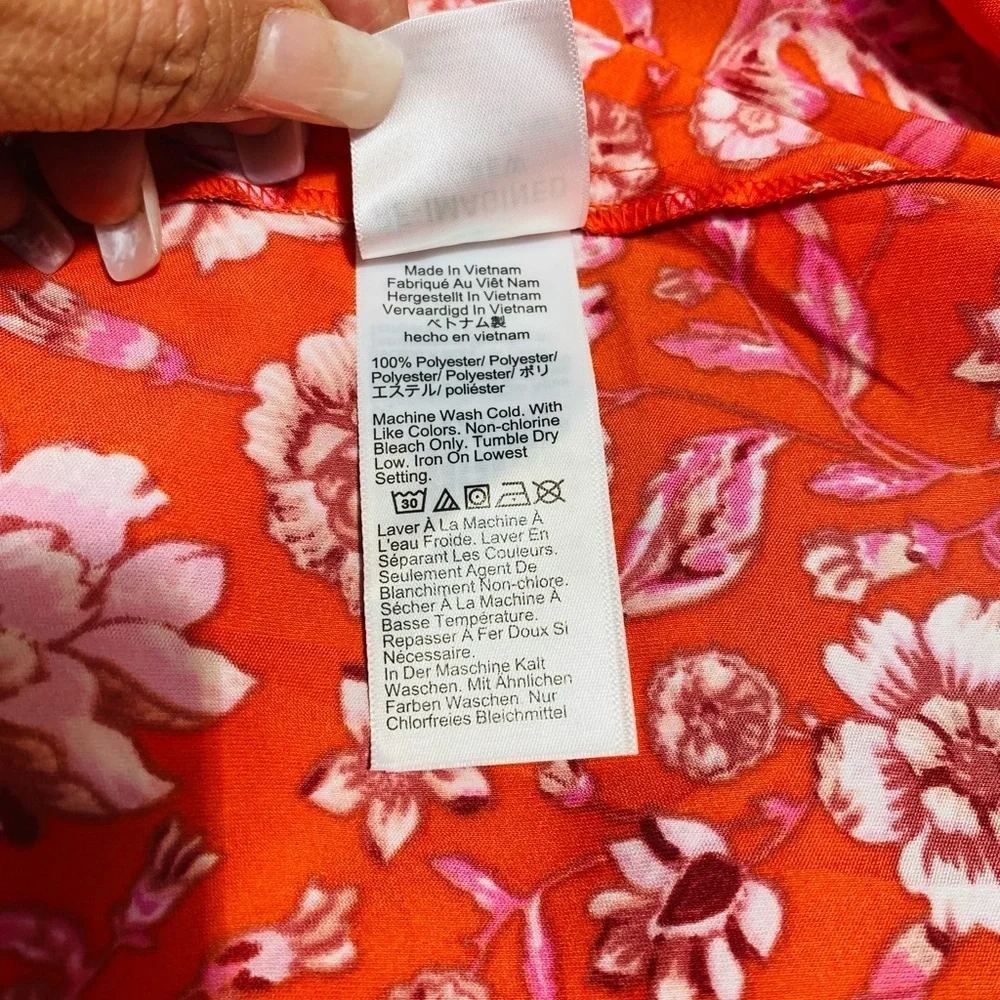 NWT. J.Crew Orange A-line Dress with 3/4 Bishop Sleeves Crew Neck